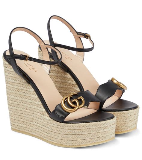 gucci esmeralda sandals|Gucci espadrille wedges.